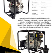 Motobomba 7 hp diesel autocebante  3 pulg con encendido eléctrico Parazzini BP730D - Bioaplicaciones