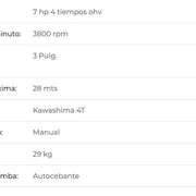 Motobomba 7 hp 4 tiempos autocebante 3 pulg Power Hunt HUNT3 - Bioaplicaciones
