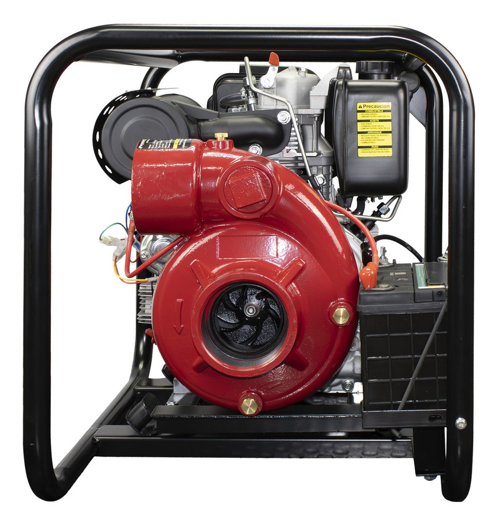 Motobomba 13 hp diesel centrifuga 4 pulg con arranque eléctrico y manual Parazzini BPC1340D