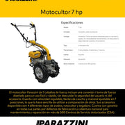 Motocultor 7 hp Parazzini MCP7HP - Bioaplicaciones