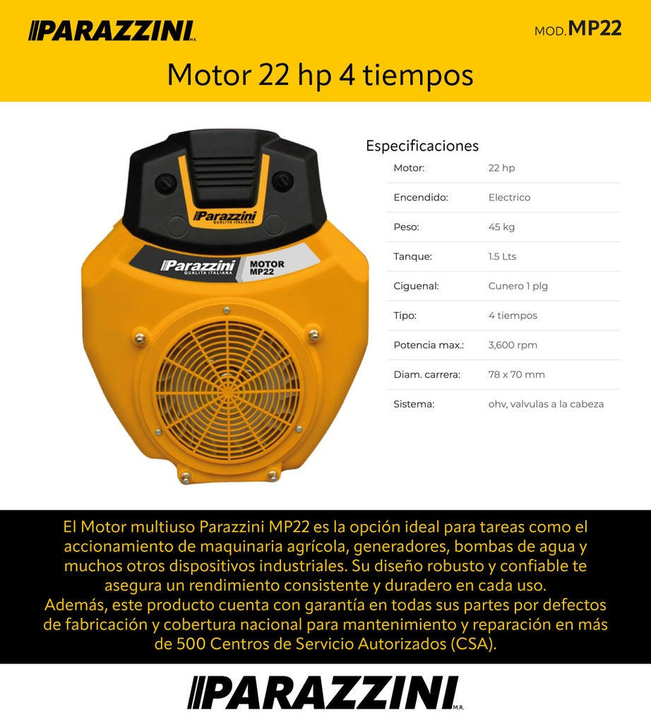 Motor 22 hp 4 tiempos Parazzini MP22