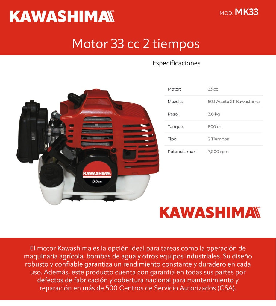 Motor 33 cc 2 tiempos Kawashima MK33