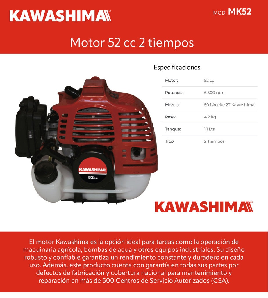 Motor 52 cc 2 tiempos Kawashima MK52