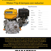 Motor 7 hp 4 tiempos con reductor Parazzini MP7C
