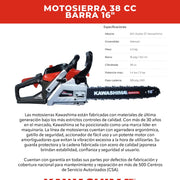 Motosierra 38 cc barra 16 pulg. Kawashima Dakota MKD3816 - Bioaplicaciones