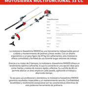 Motosierra multifuncional 33 cc Kawashima MKM33 - Bioaplicaciones
