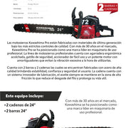 Motosierra profesional 72 cc con 2 barras, 2 cadenas de 24 pulg cont: 2 motosierras Kawashima Pro MAKO72 - Bioaplicaciones