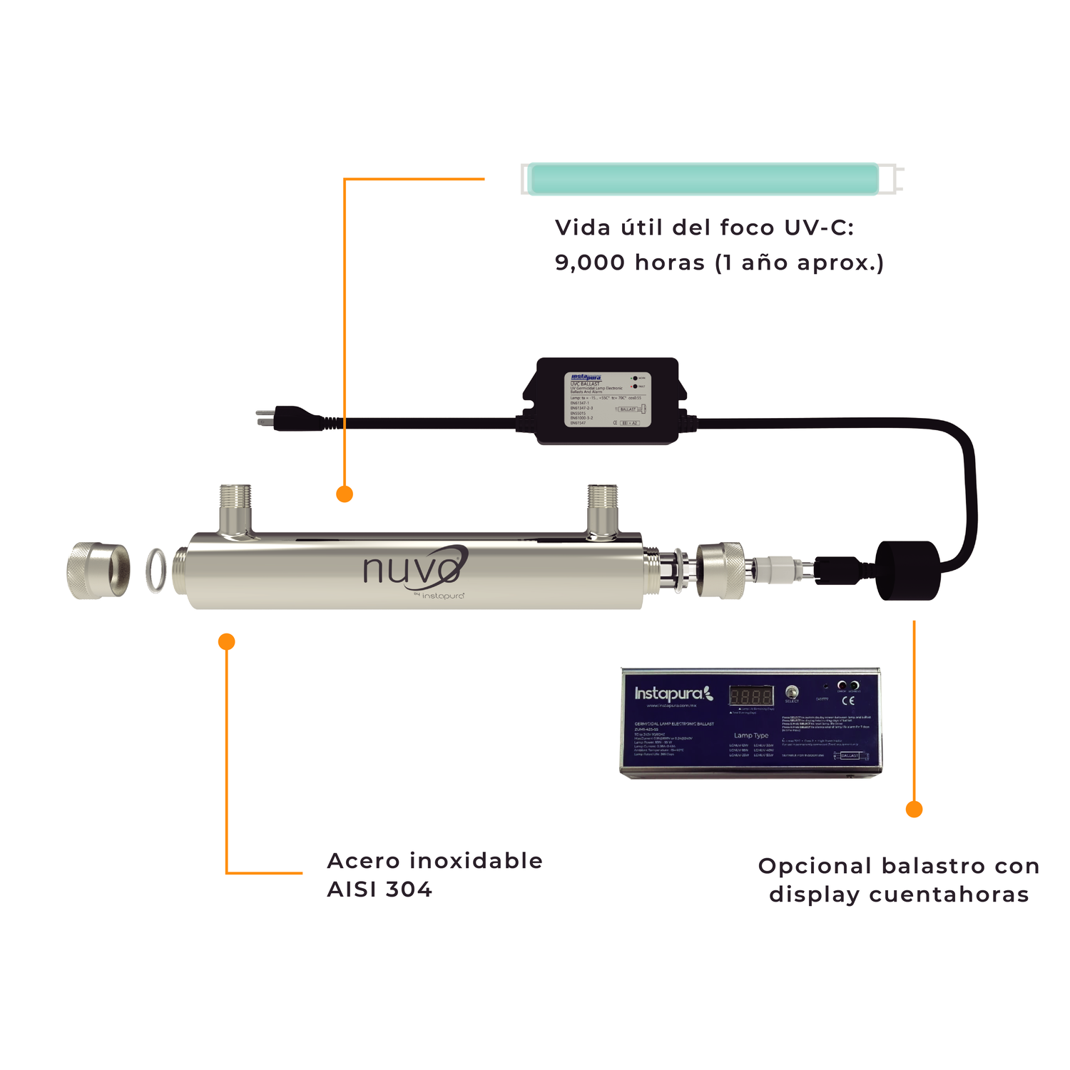 Purificador de Agua UVNUVO-008 Timer