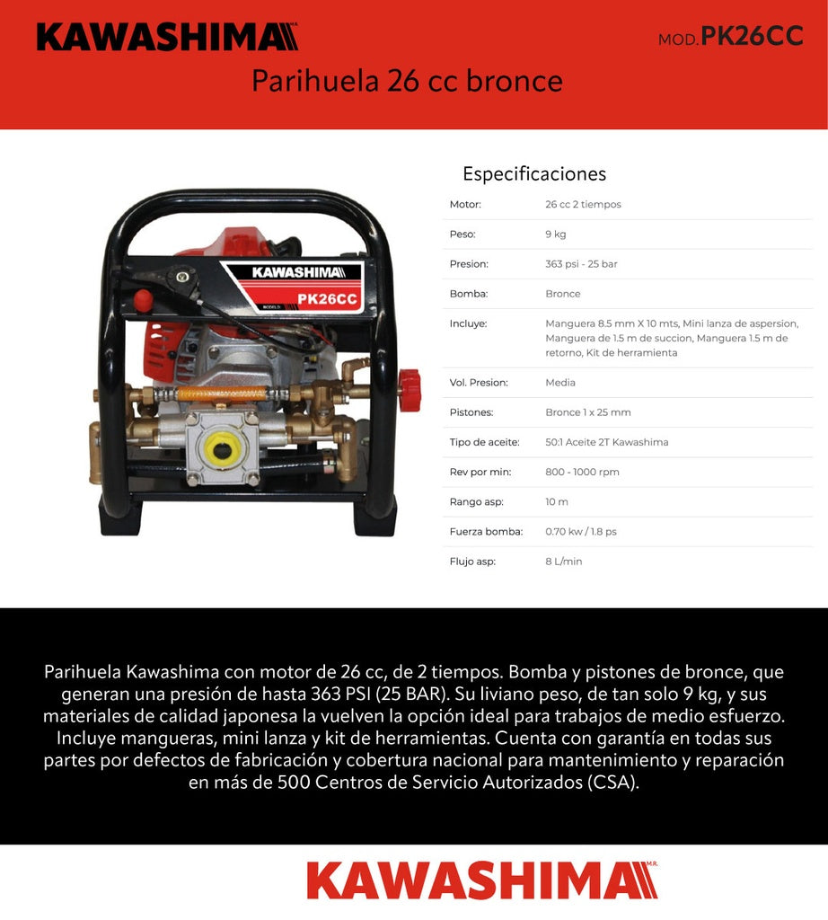 Parihuela 26 cc bronce Kawashima PK26CC