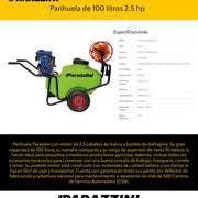 Parihuela de 100 litros 2.5 hp Parazzini PP2.5T100