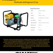 Parihuela diafragma 6.5 hp Parazzini PP6.5D - Bioaplicaciones