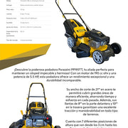 Podadora con tracción 190cc con cuchilla de 21" de corte con bolsa recolectora auto propulsada Parazzini Pro PP190TT - Bioaplicaciones