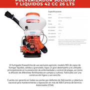 Pulverizador solidos y liquidos 42 cc 26 Lts Kawashima MD-26 - Bioaplicaciones