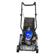 Podadora a gasolina 16" 131cc empuje manual Arranque manual, ancho de corte 390 mm altura 30–65 mm 3 posiciones  chasis pp recolector 35 L. Power Hunt RANGER131V2