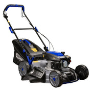 Podadora a gasolina 21" 181cc autopropulsada Arranque manual, ancho de corte 530 mm altura 25–75 mm 7 posiciones chasis de acero, recolector 60 L, puerto de lavado. Power Hunt RANGER180V2AP