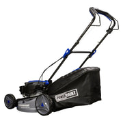 Podadora a gasolina 21" 181cc autopropulsada Arranque manual, ancho de corte 530 mm altura 25–75 mm 7 posiciones chasis de acero, recolector 60 L, puerto de lavado. Power Hunt RANGER180V2AP
