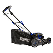 Podadora a gasolina 21" 181cc autopropulsada Arranque manual, ancho de corte 530 mm altura 25–75 mm 7 posiciones chasis de acero, recolector 60 L, puerto de lavado. Power Hunt RANGER180V2AP