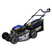 Podadora a gasolina 21" 181cc empuje manual Arranque manual, ancho de corte 530 mm altura 25–75 mm 7 posiciones chasis de acero, recolector 60 L, puerto de lavado. Power Hunt RANGER180V2