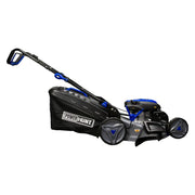 Podadora a gasolina 21" 181cc empuje manual Arranque manual, ancho de corte 530 mm altura 25–75 mm 7 posiciones chasis de acero, recolector 60 L, puerto de lavado. Power Hunt RANGER180V2