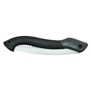 Serrucho plegable con hoja curva y diseño compacto. Longitud total: 21.26 plg. Peso: 0.34 kg. Kawashima SKCP-21