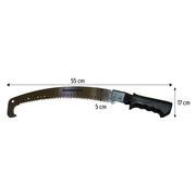 Serrucho de poda con gancho y dientes doblemente rectificados. Longitud total: 20.87 plg. Peso: 0.36 kg. Kawashima SKPG-16