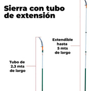 Serrucho curvo con tubo de extension de aluminio 5 m Kawashima PG500 - Bioaplicaciones