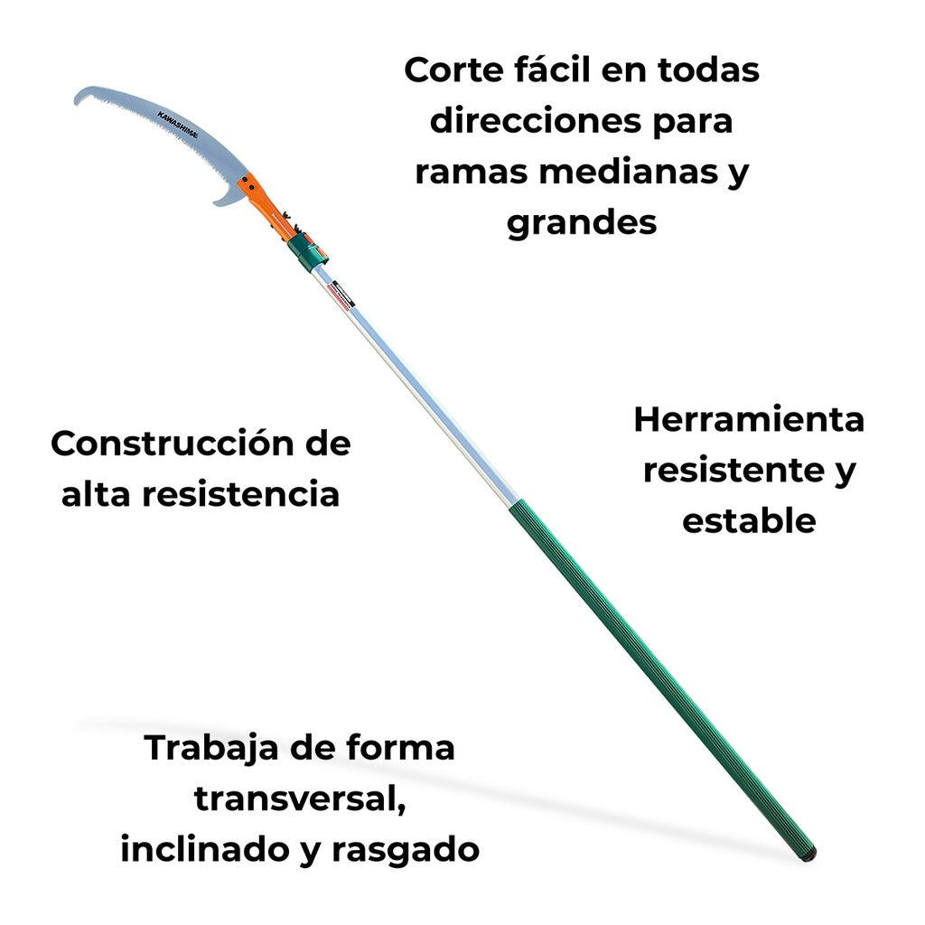 Serrucho curvo con tubo de extension de aluminio 5 m Kawashima PG500