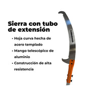 Serrucho curvo con tubo de extension de aluminio 5 m Kawashima PG500 - Bioaplicaciones