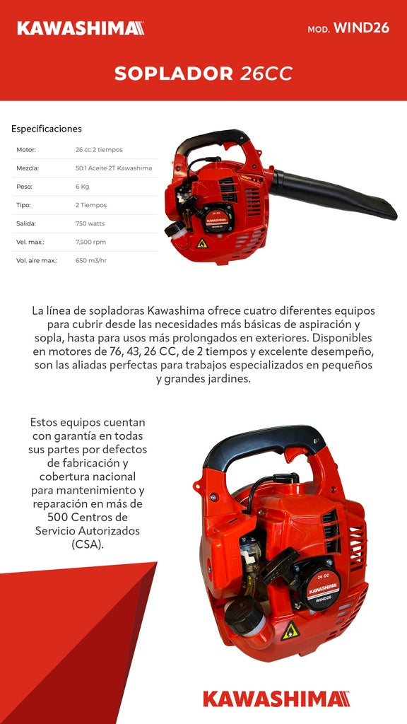Soplador 26 cc Kawashima WIND26
