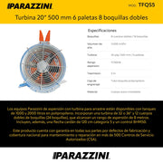 Turbina 20 pulg. 500 mm 6 paletas 8 boquillas dobles Parazzini TFQS5