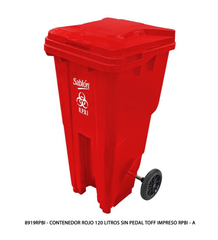 Cesto con tapa y ruedas 120 Lt Modelo 8919 RPBI