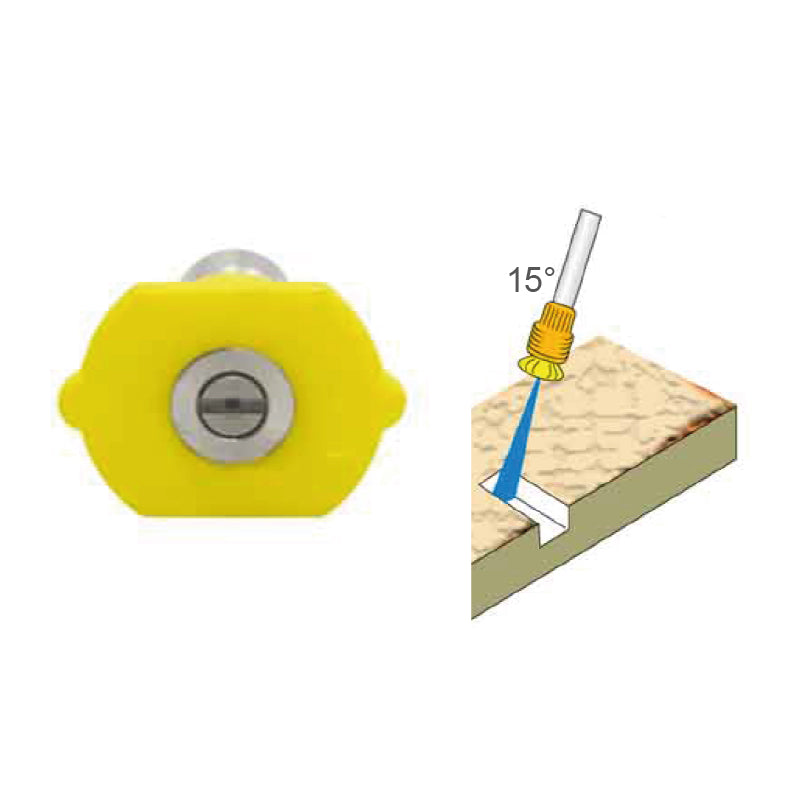 Boquilla para hidrolavadora abertura 15 grados amarilla Parazzini B15
