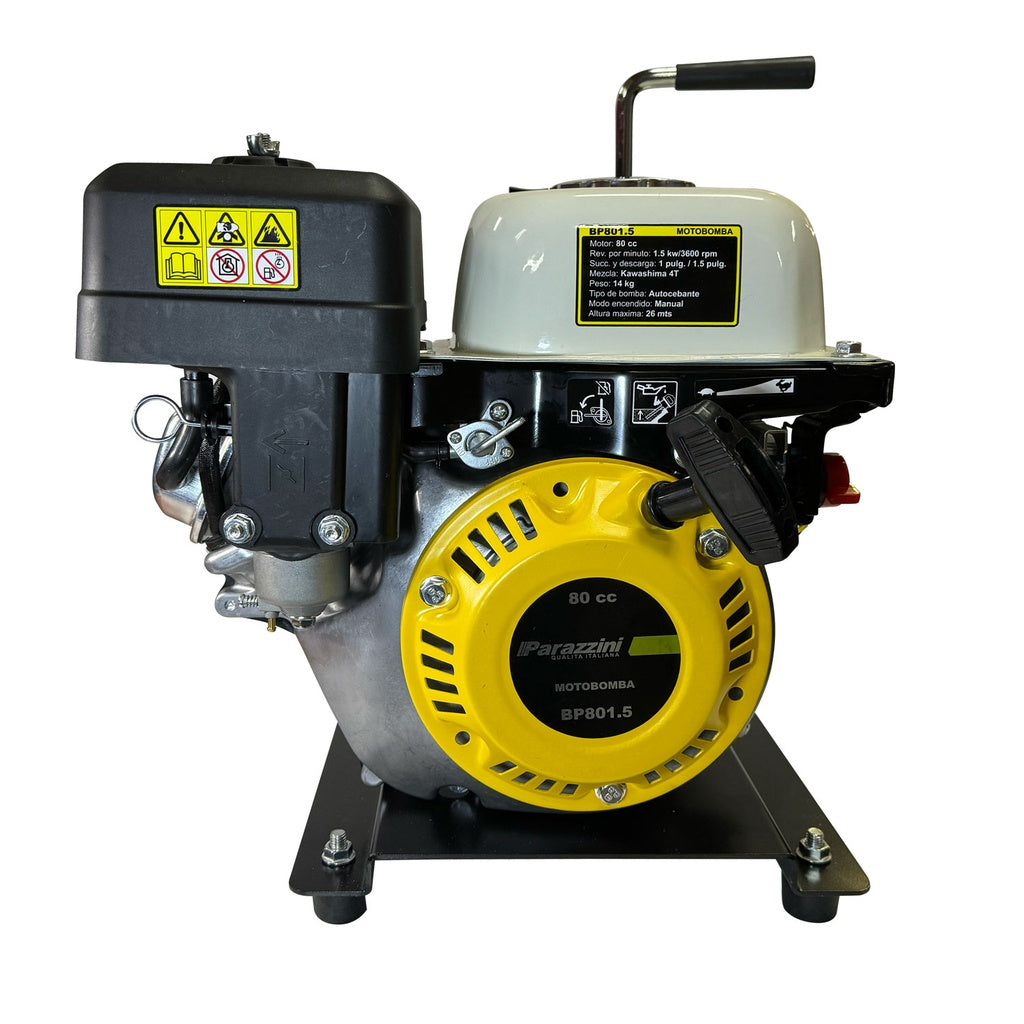 Motobomba  80cc 4 tiempos autocebante 1.5 pulg Parazzini Pro BP801.5
