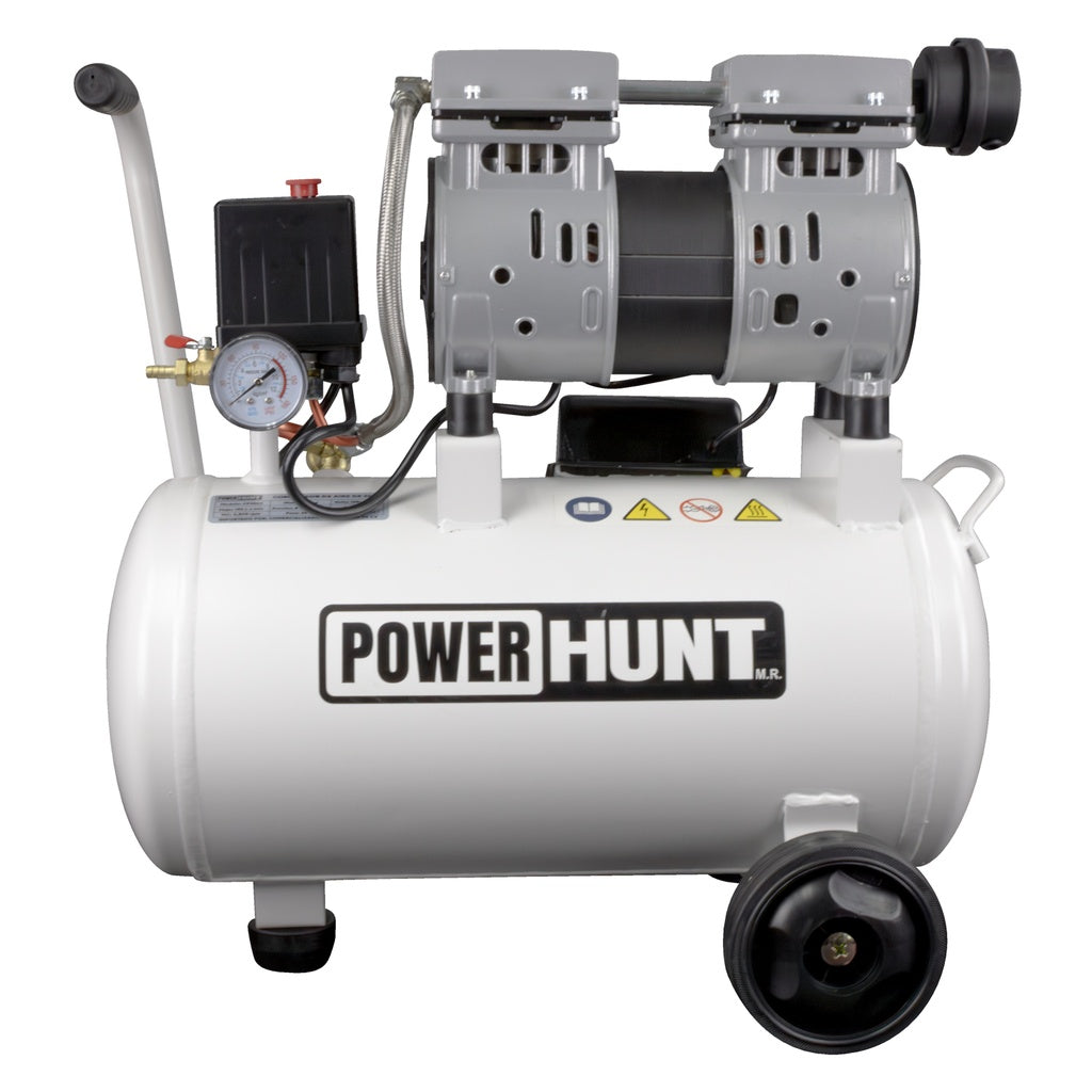 Compresor 25 lts doble conexión rapida con bomba libre de aceite Power Hunt CP25SA
