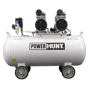 Compresor 80 lts doble conexión rapida con bomba libre de aceite Power Hunt CP80SA - Bioaplicaciones