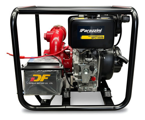 Motobomba 13 hp diesel centrifuga 4 pulg con arranque eléctrico y manual Parazzini BPC1340D