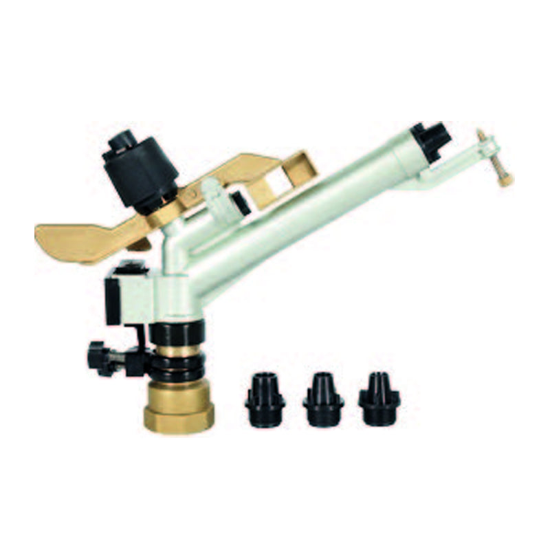 Cañón entrada 1-1/2". presion de trabajo de 1.5 a 5.0 bar flujo de 86.0 a 414.0 lpm alcance 22.0 a 41.0 m (incluye boquillas) - 1 pieza Parazzini 6120 - Bioaplicaciones