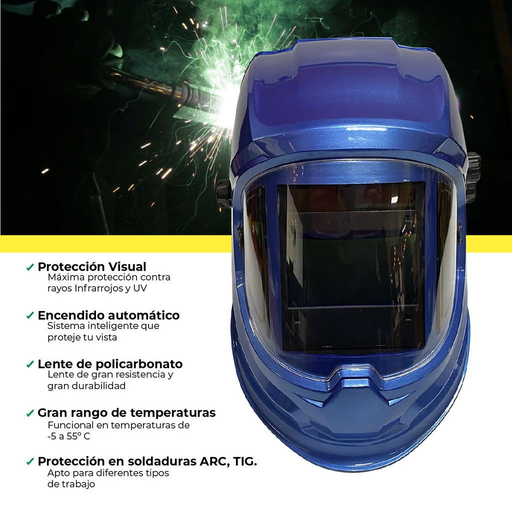 Careta proteccion ultra visibilidad pilas recargables y celda solar Parazzini MOONPRO