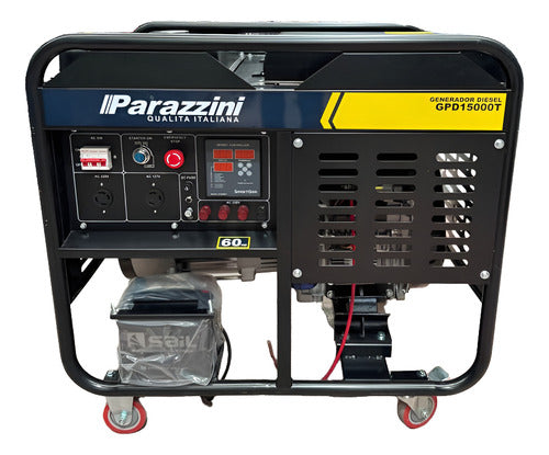 Generador diesel 15000 wats arranque electrico trifasico Parazzini GPD15000T