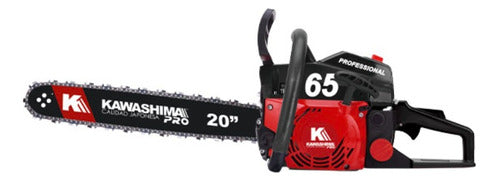 Motosierra profesional 65 cc con 2 barras y cadenas de 20 pulg Kawashima Pro MAKO65