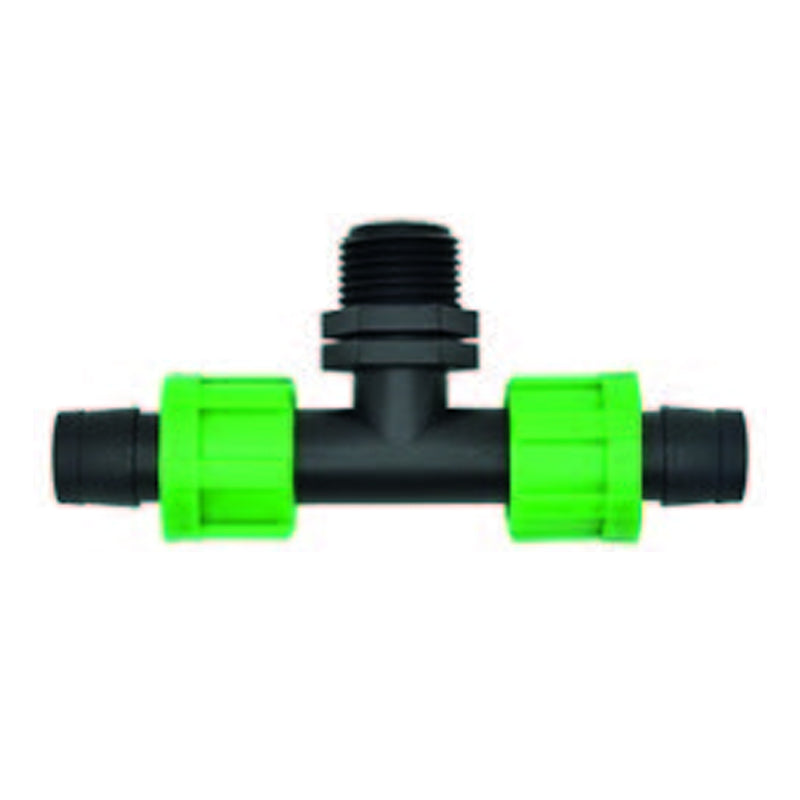 Tee cinta x cinta 5/8" x rosca macho 1/2" - bolsa con 50 piezas  Parazzini TT021712-B - Bioaplicaciones