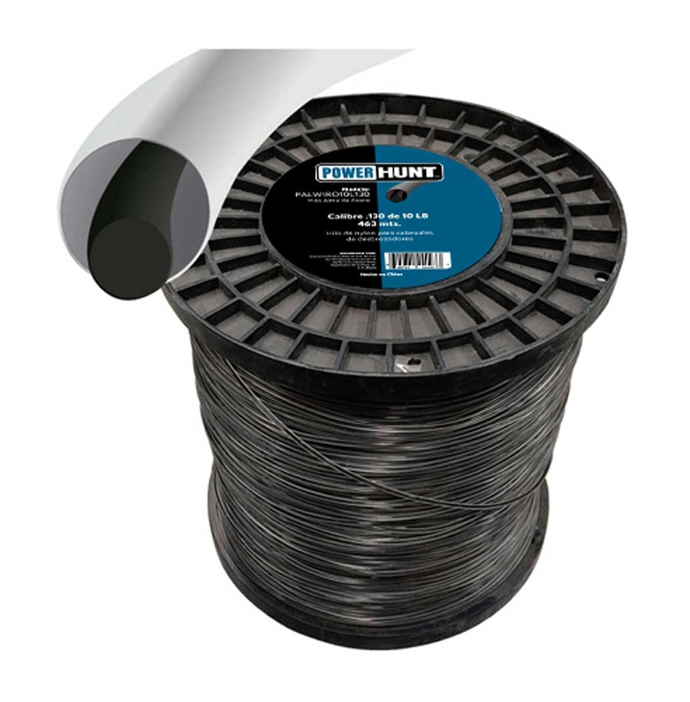 Hilo nylon 0.130pulg 3.30mm x 463mts 10lb redondo Power Hunt PALWIRO10L130