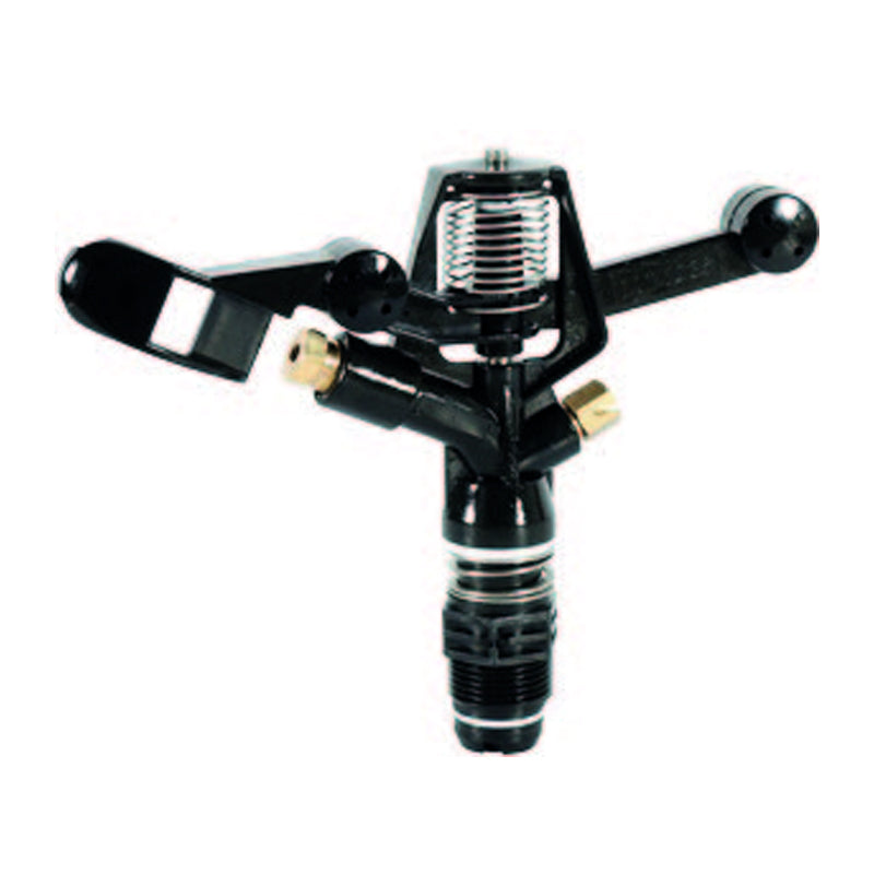 Aspersor agrícola de plástico entrada 3/4". presion de trabajo de 2.5 a 5.0 bar flujo de 11.6 a 60.0 lpm alcance 13.2 a 18.3 m (incluye boquillas) - 1 pieza Parazzini LM-9136