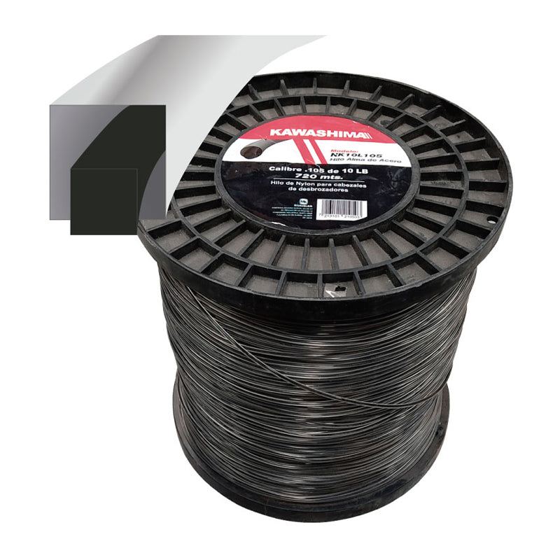 Hilo nylon 0.105pulg 2.70mm x 612mts 10lb cuadrado Kawashima NK10L105C