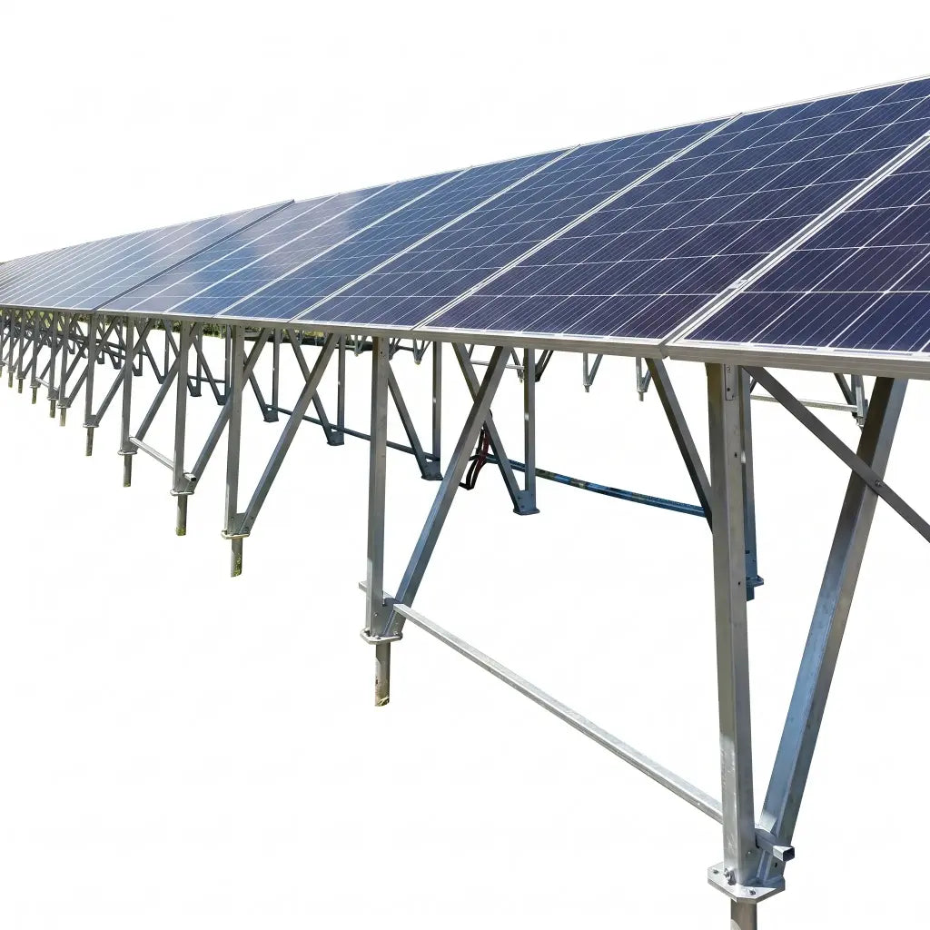 Estructura de Montaje en Suelo de Aluminio (15-30°) para 2 Módulos Solares - Kit (Pares) Parazzini ESTRUAL-2P
