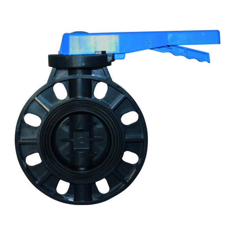 Valvula mariposa 4" PVC cedula 40 (con palanca) - 1 pieza uso exclusivo agricola Parazzini PVB0104