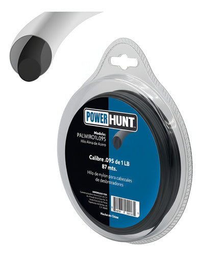 Hilo nylon 0.095pulg 2.40mm x 87mts 1lb redondo Power Hunt PALWIRO1L095