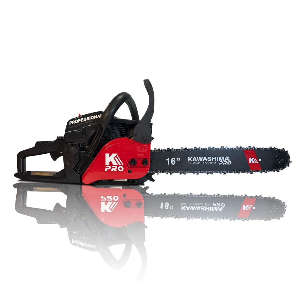 Motosierra profesional 52 cc con 2 barras y cadenas de 16 pulg Kawashima Pro MAKO52