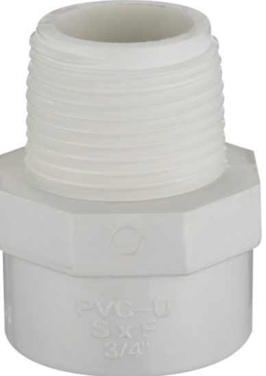 Adaptador macho1/2" PVC cedula 40 (cementar x rosca macho) - caja con 100 piezas Parazzini M271.5