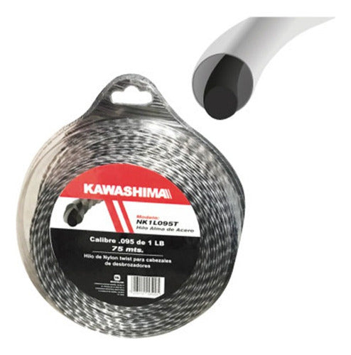 Hilo nylon 2.40mm x 15mts redondo blister Kawashima NK15M095BR